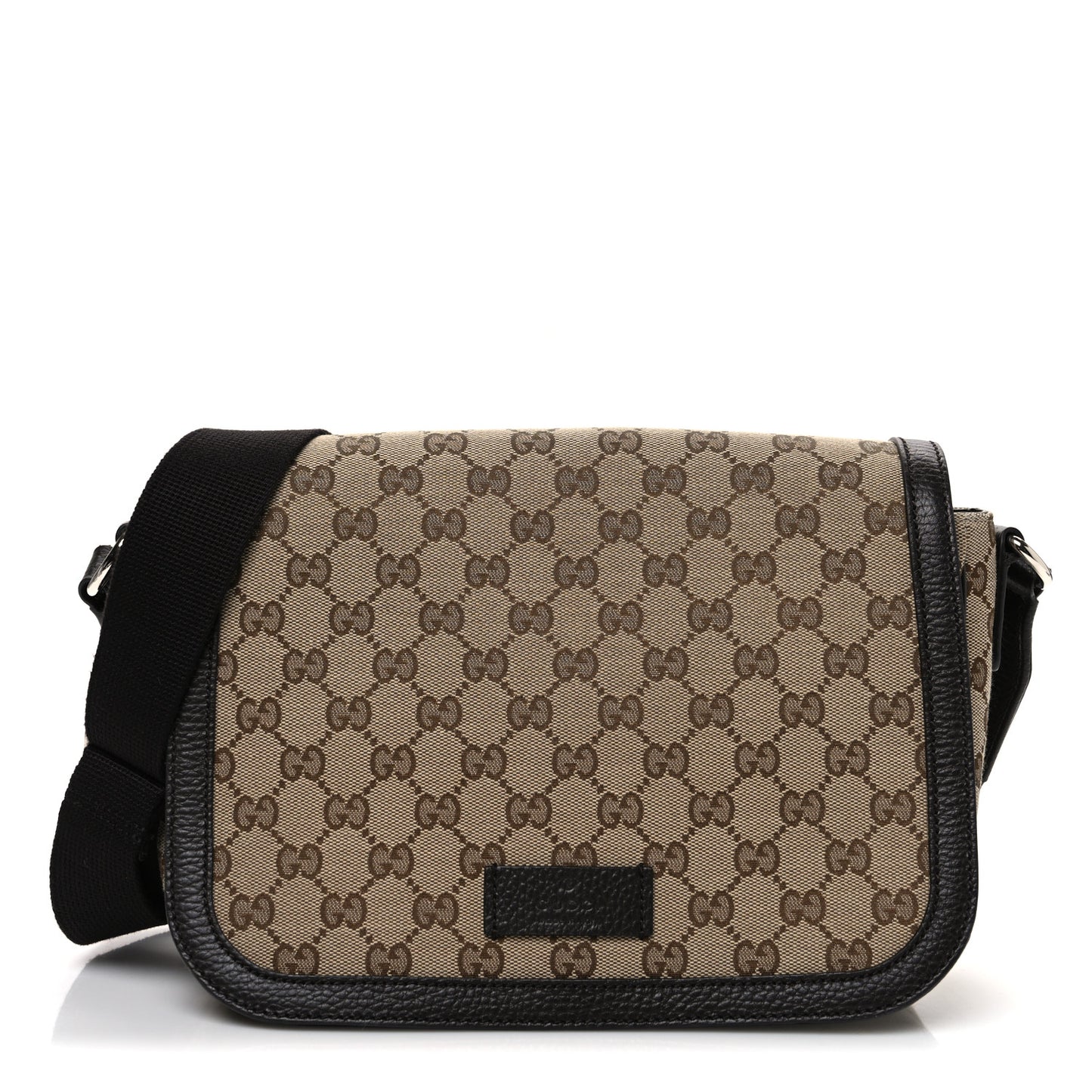 Monogram Flap Messenger Bag Beige Dark Brown