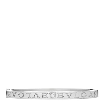 Bulgari 18K White Gold Diamond B.Zero1 Essential Bangle Bracelet M 1 of 3