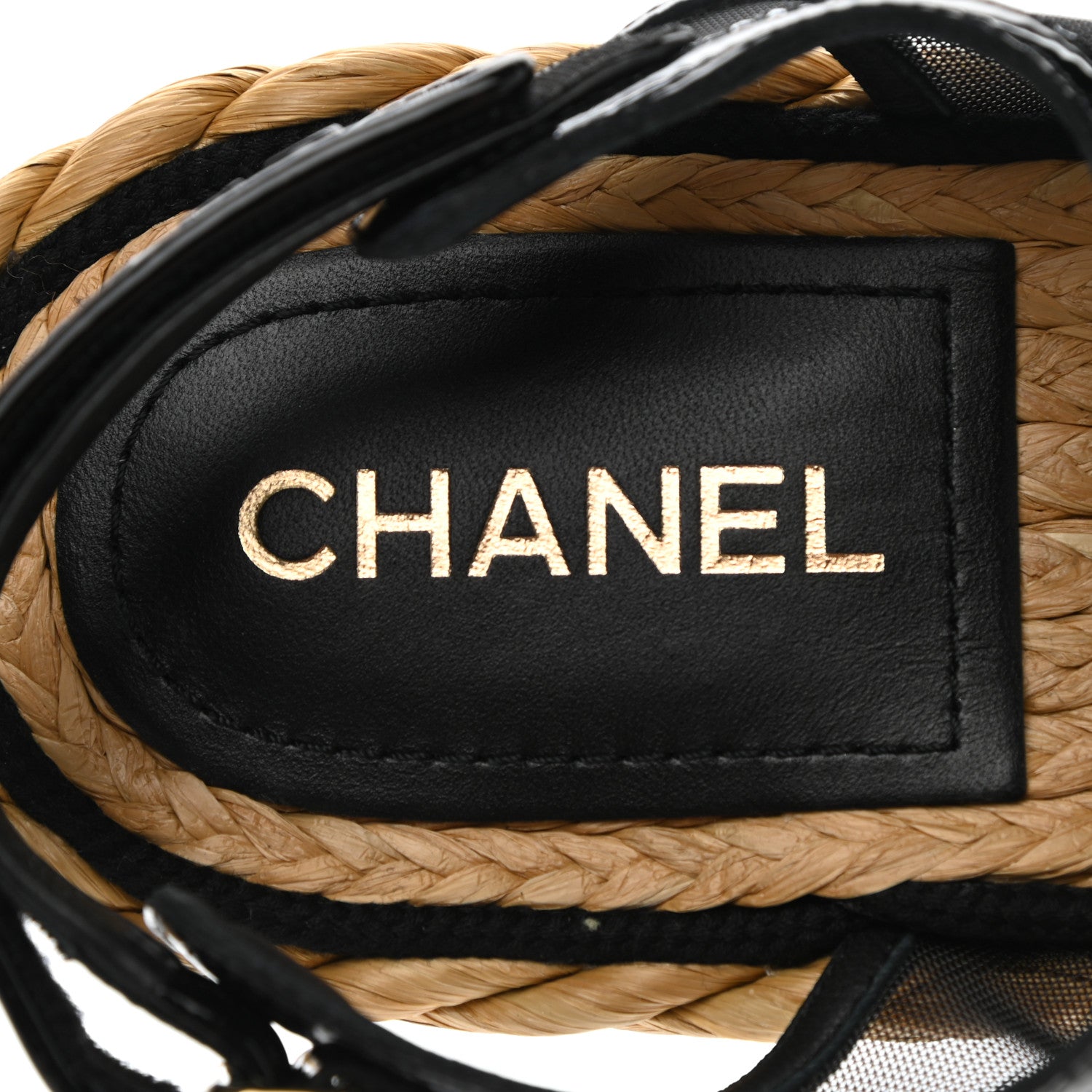 Chanel Mesh Patent Calfskin Velcro Dad Sandals 41 Black 7 of 10