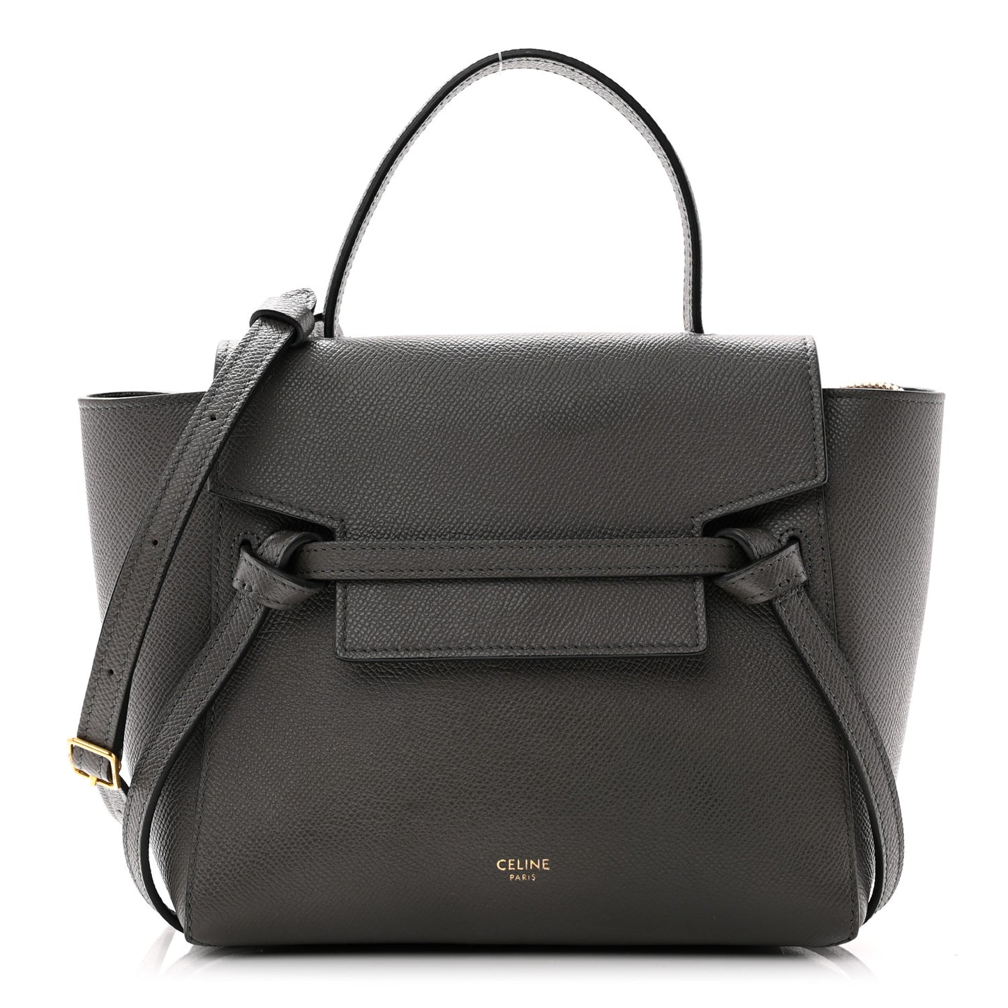 Grained Calfskin Nano Belt Bag Grey