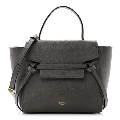 Celine Grained Calfskin Nano Belt Bag Grey 1 of 12