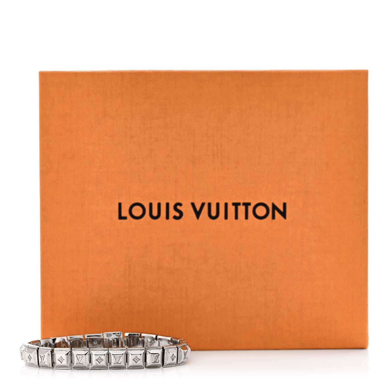 Louis Vuitton Palladium Monogram Nanogram Tennis Bracelet M Silver 5 of 5