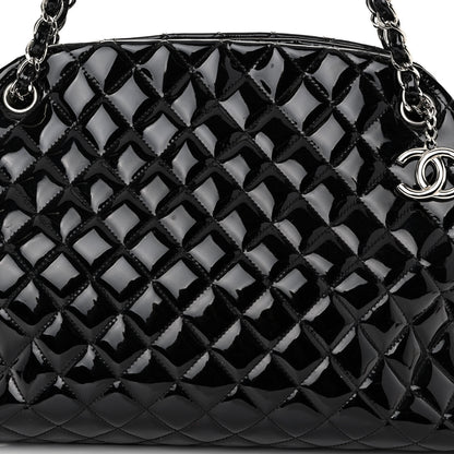 Chanel Patent Quilted Large Just Mademoiselle Bowling Bag Black 10 of 14