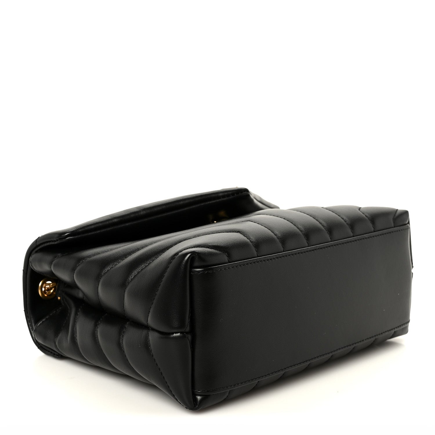 Saint Laurent Calfskin Y Quilted Monogram Small Loulou Chain Satchel Black 4 of 11