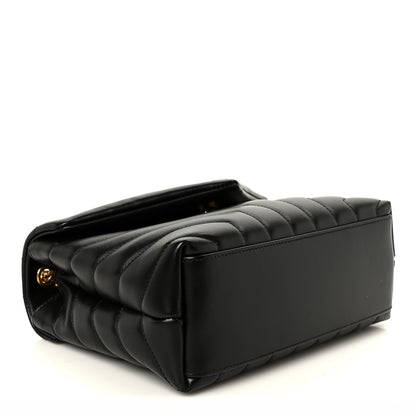 Saint Laurent Calfskin Y Quilted Monogram Small Loulou Chain Satchel Black 4 of 11