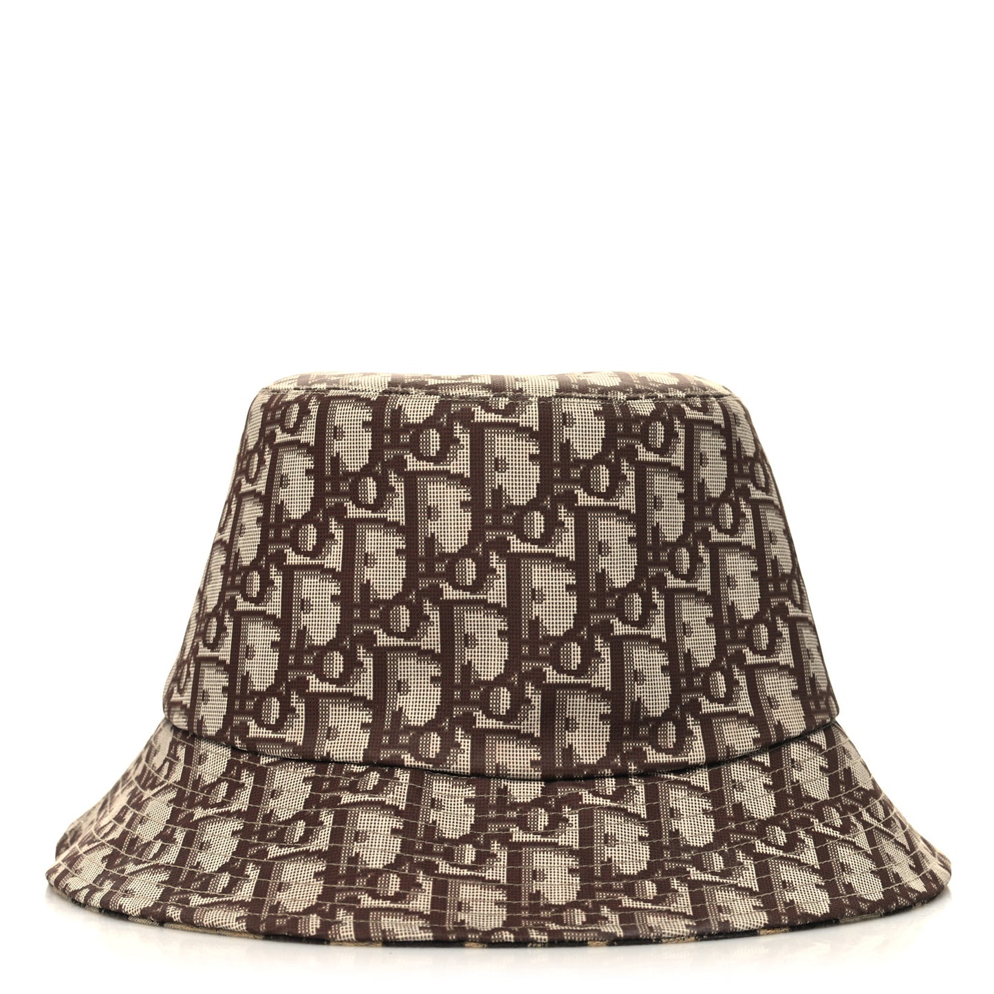 Oblique Reversible Leopard Bucket Hat Beige