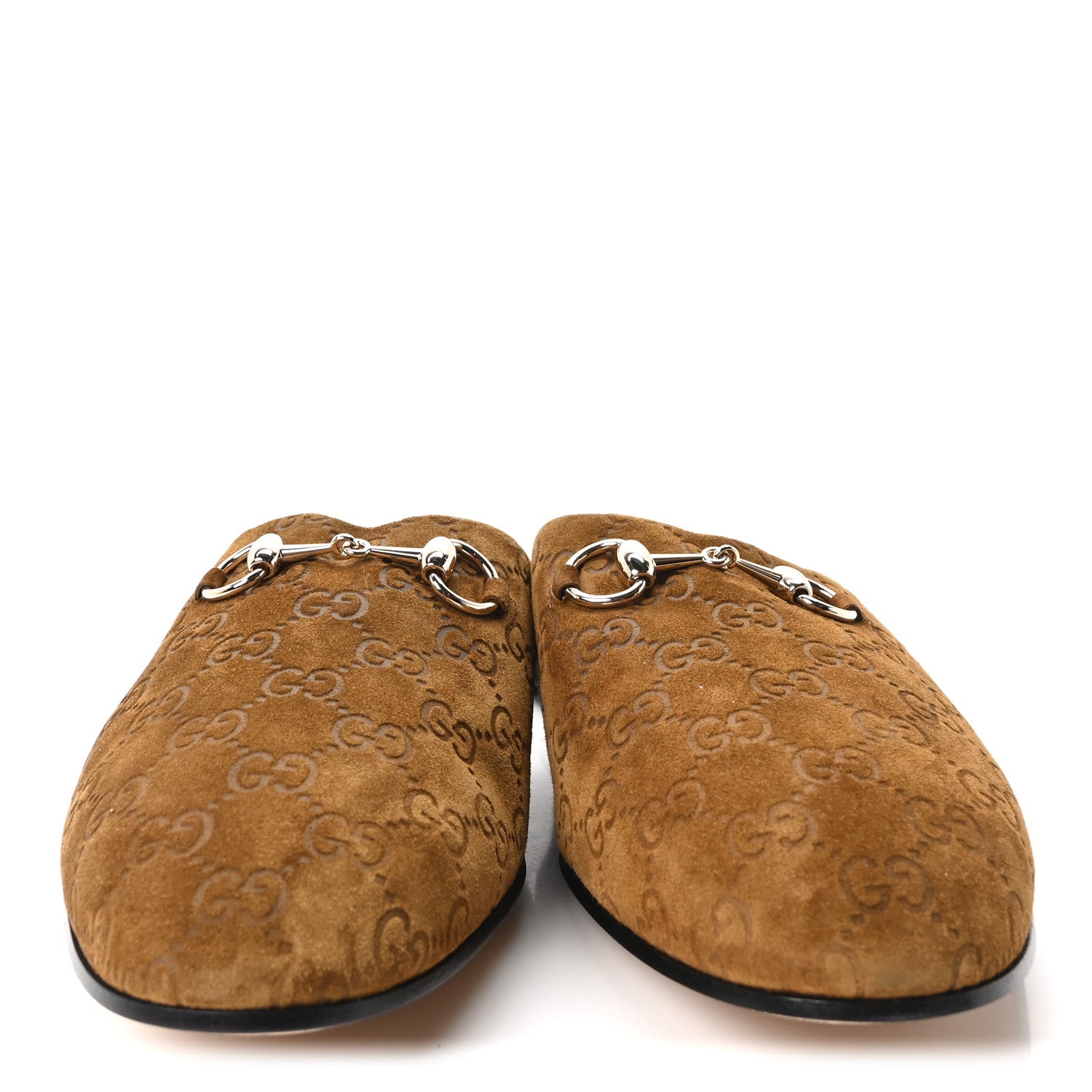 Gucci Suede Cachemire Monogram Mens Princetown Slippers 10 Pepper Brown 3 of 10