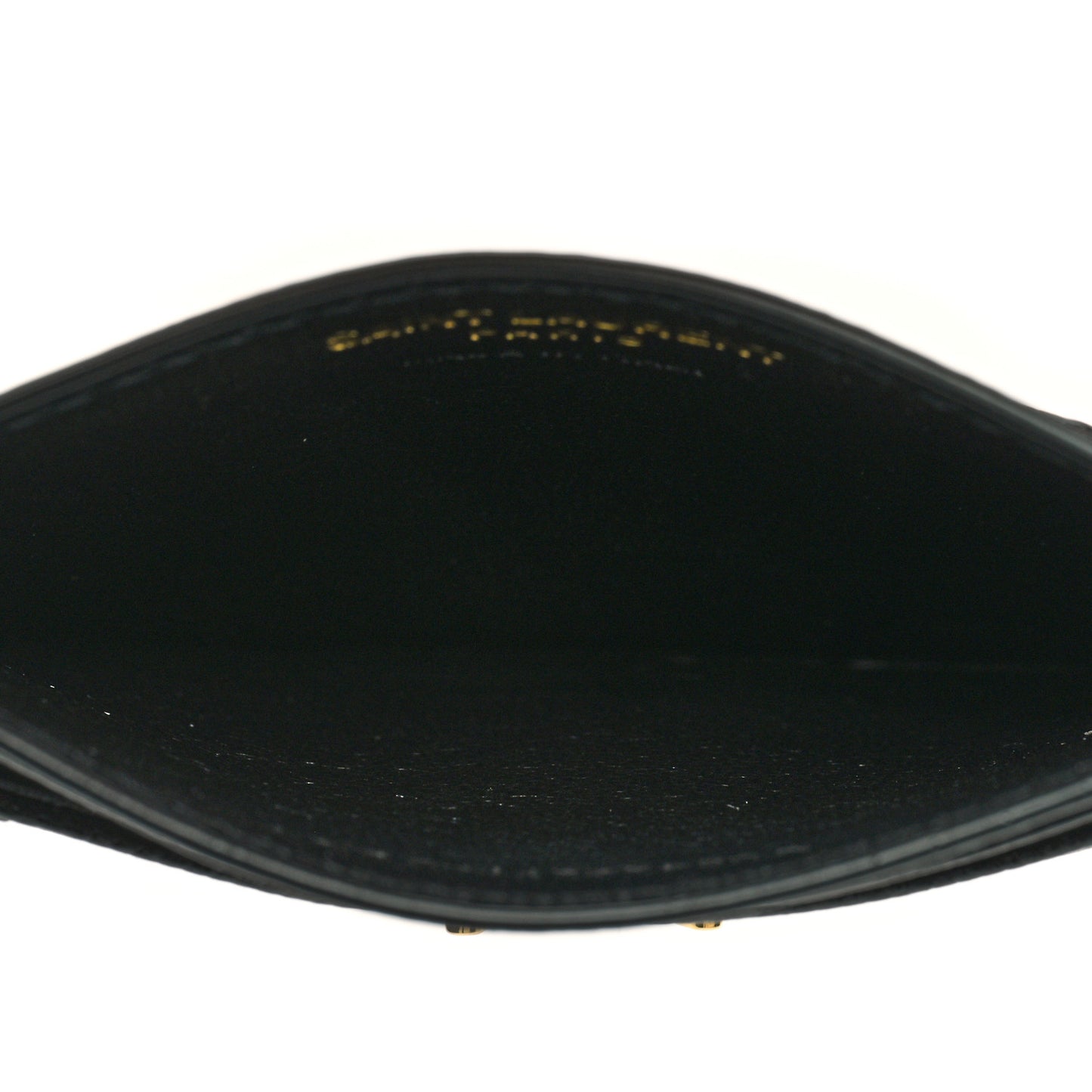 Grain De Poudre Matelasse Chevron Monogram Credit Card Case Black