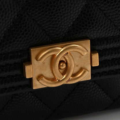 Chanel Caviar Quilted Boy Flap Card Holder Black 9 of 10