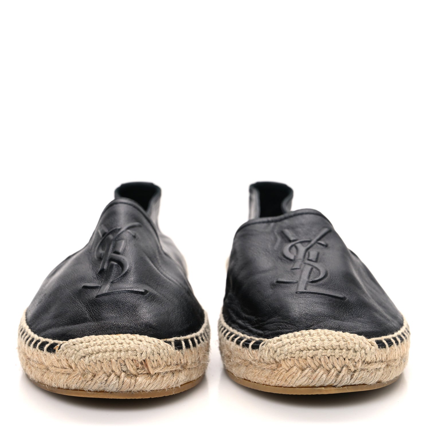 Saint Laurent Lambskin Monogram Espadrilles 39 Black 3 of 11