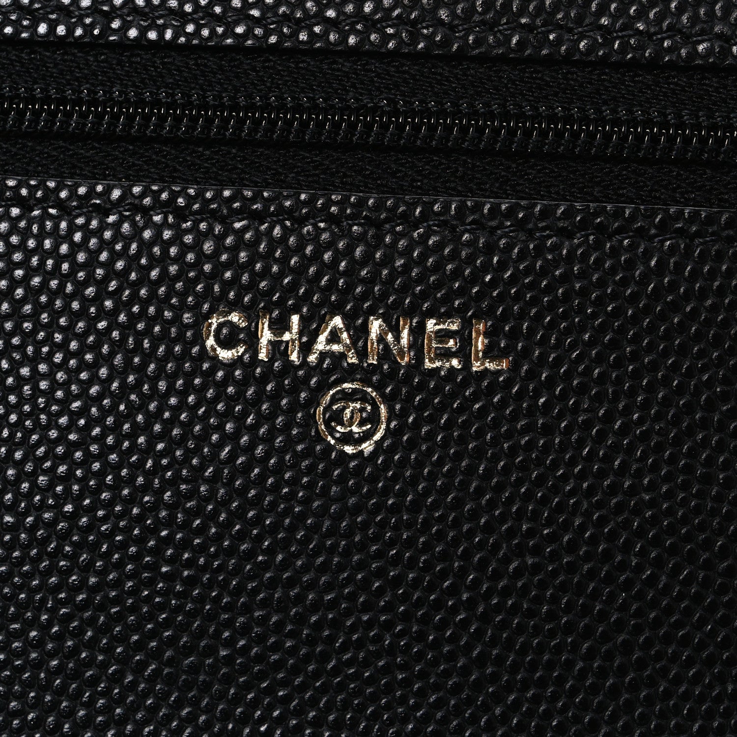 Chanel Caviar Quilted Striated CC Wallet On Chain WOC Black 5 of 11