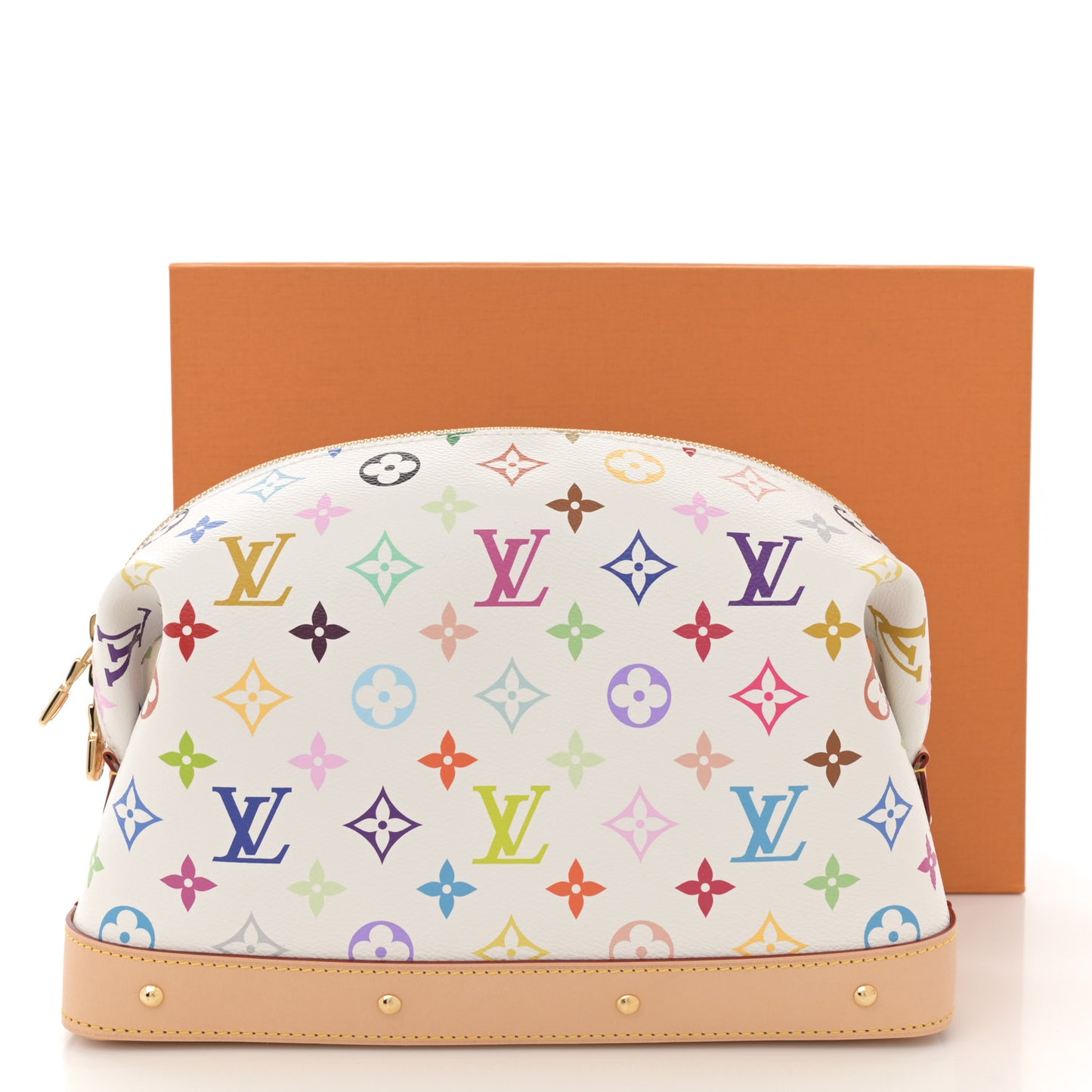 LV X TM Monogram Multicolor Cosmetic Pouch GM White