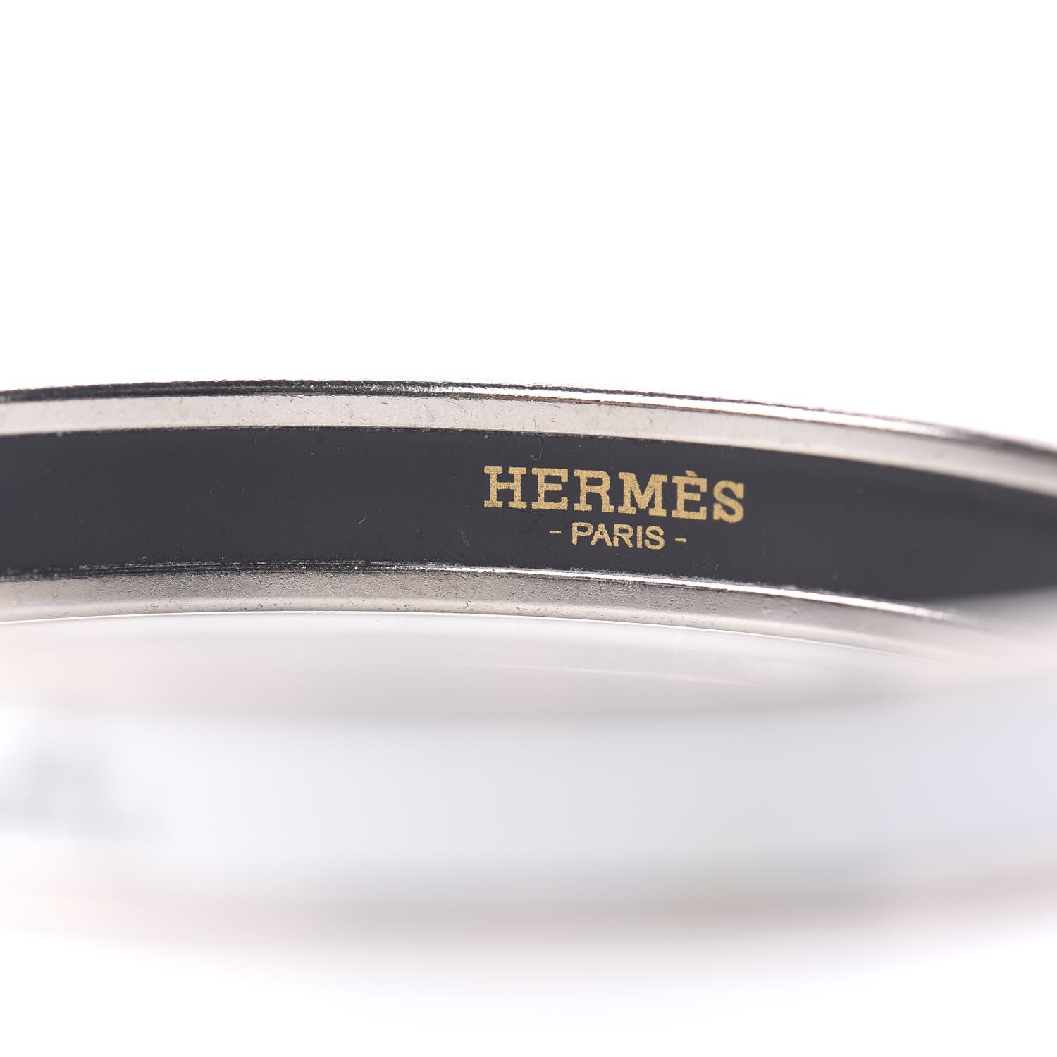 Hermes Enamel Printed Narrow Caleche Bracelet 70 White 4 of 4