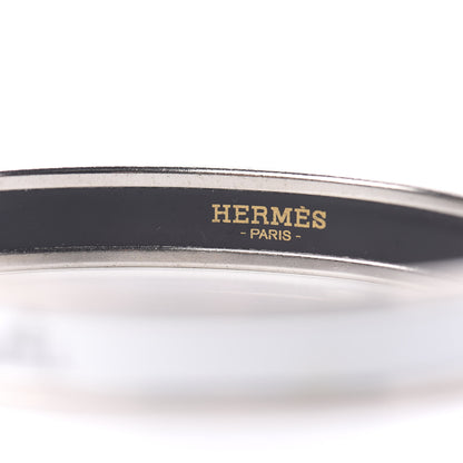 Hermes Enamel Printed Narrow Caleche Bracelet 70 White 4 of 4