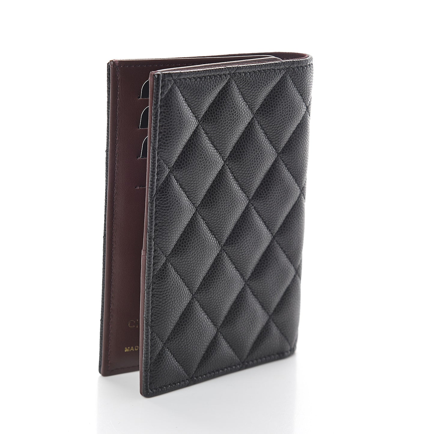 Caviar Quilted Passport Holder Black