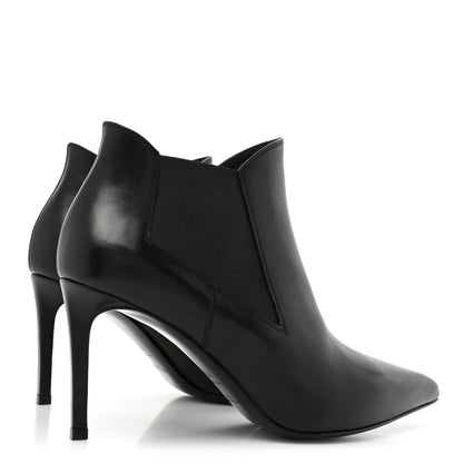Saint Laurent Calfskin Classic Paris Ela 80 Ankle Boots 39.5 Black 4 of 12