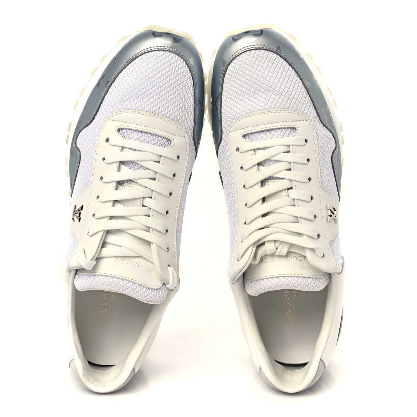 Technical Mesh Metallic Monogram Mens Run Away Sneakers 7 White