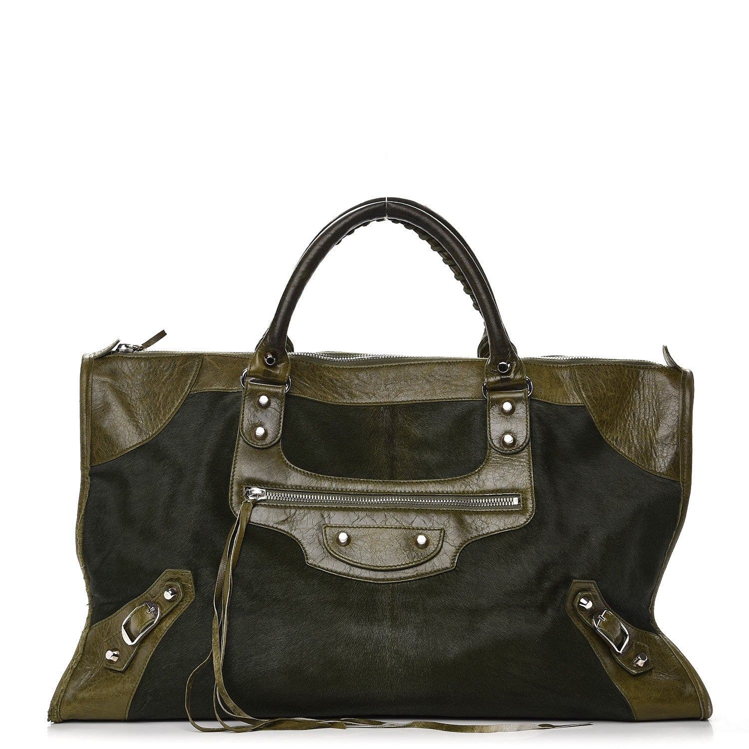 Balenciaga Chevre Pony Hair Classic Hardware Work Olive 1 of 13