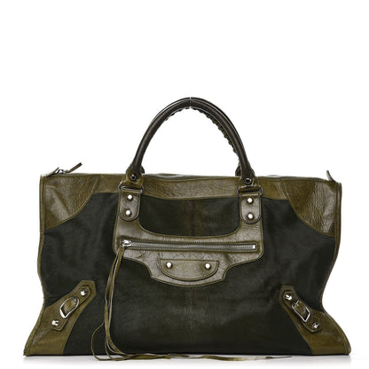 Balenciaga Chevre Pony Hair Classic Hardware Work Olive 1 of 13