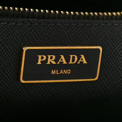 Prada Saffiano Vernice Medium Double Zip Tote Black 5 of 12