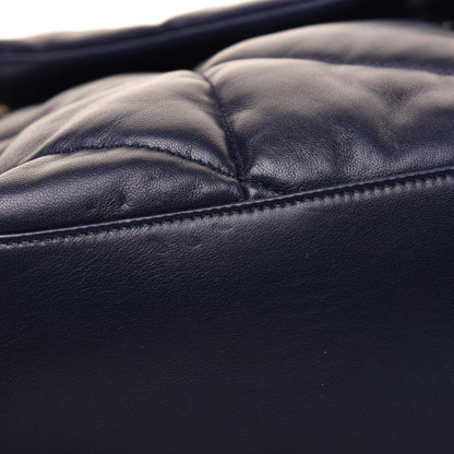 Saint Laurent Lambskin Quilted Small Loulou Puffer Monogram Chain Satchel Navy 21 of 24