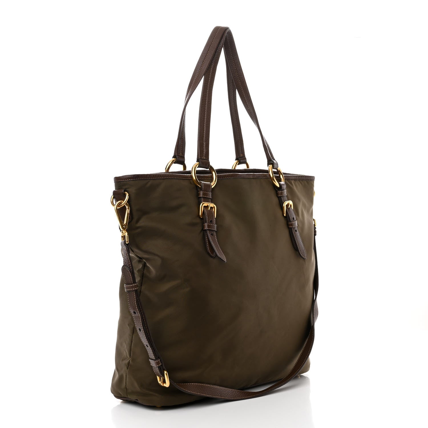 Prada Tessuto Vitello Daino Saffiano Tote Bruciato 3 of 18