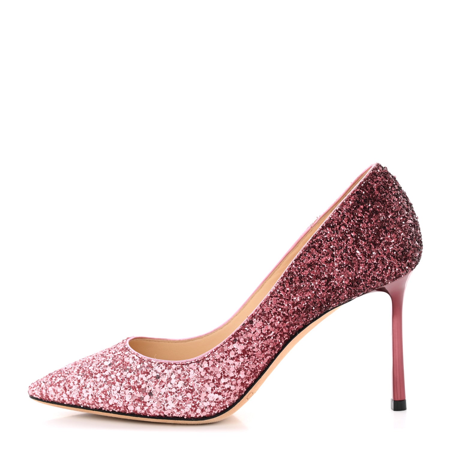 Jimmy Choo Glitter Pointy Toe Romy 85 Pumps 35.5 Pink 1 of 12