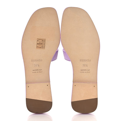 Hermes Epsom Oran Sandals 36.5 Violet Amethyste 5 of 9