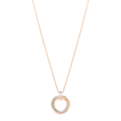 Cartier 18K Pink White Yellow Gold Diamond Trinity Pendant Necklace 1 of 8