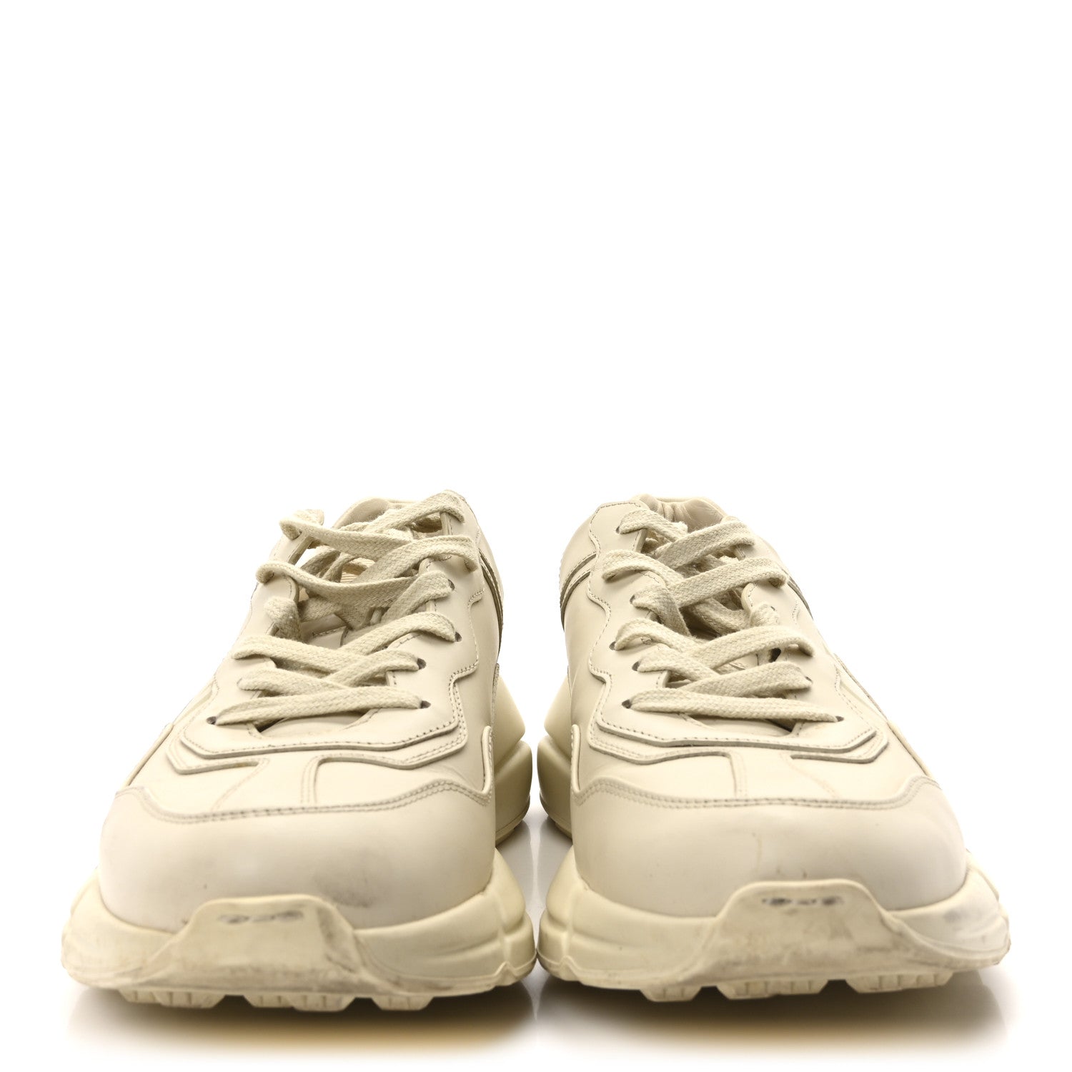 Gucci Calfskin Logo Mens Rhyton Sneakers 9.5 Ivory 3 of 9