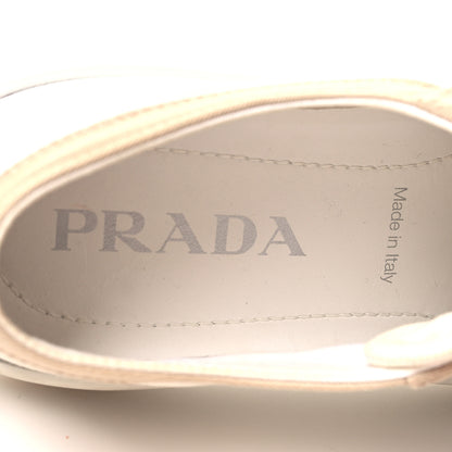 Prada Gabardine Triangle Logo Bi-Color Wheel 35mm Sneakers 37 White Corda 8 of 11