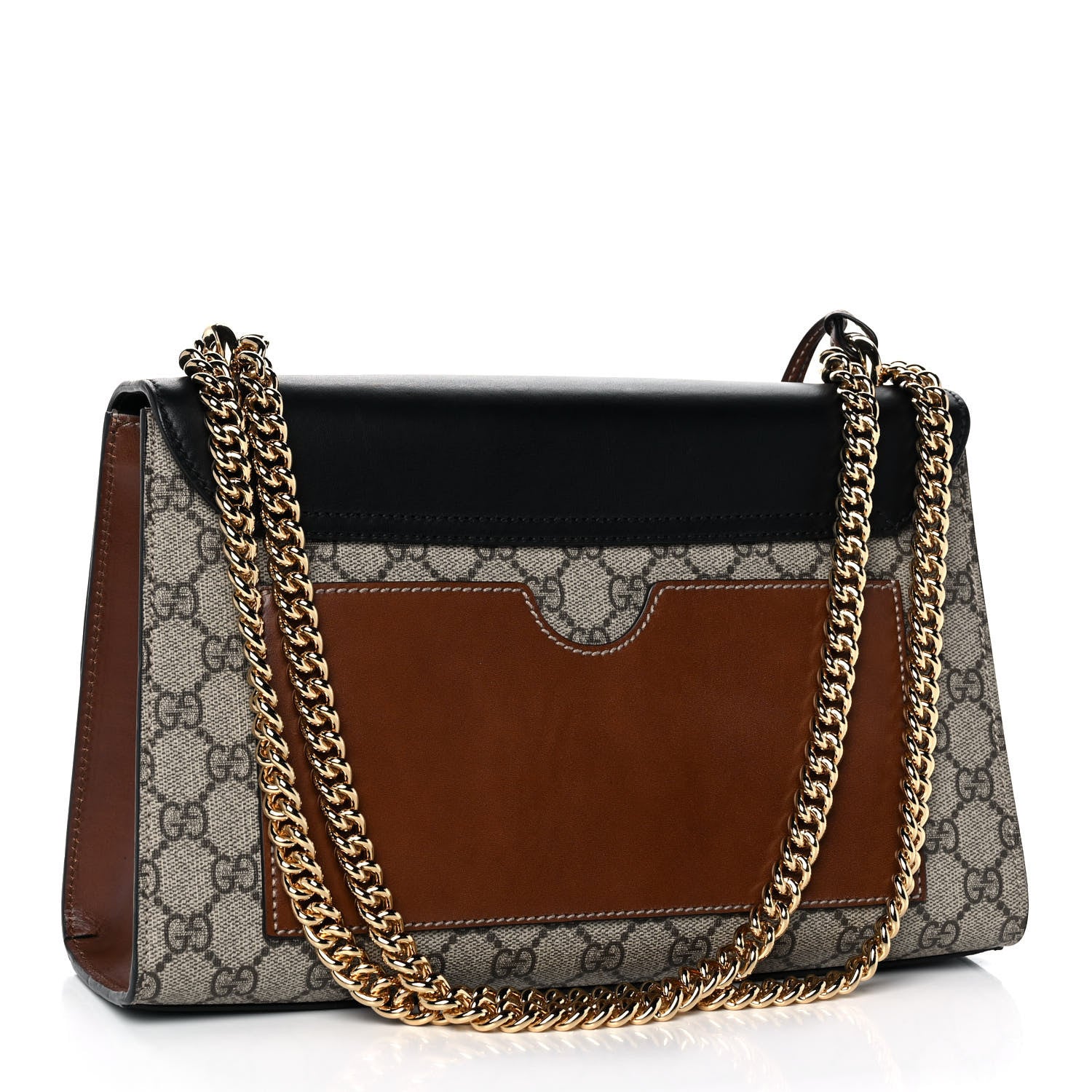 Gucci GG Supreme Monogram Calfskin Medium Padlock Shoulder Bag Beige Black Cuir 3 of 13