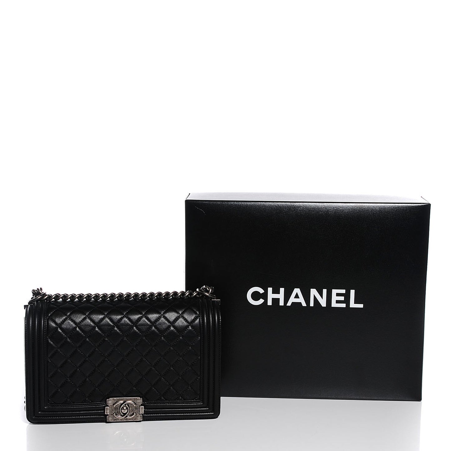 Calfskin Quilted New Medium Boy Flap Black
