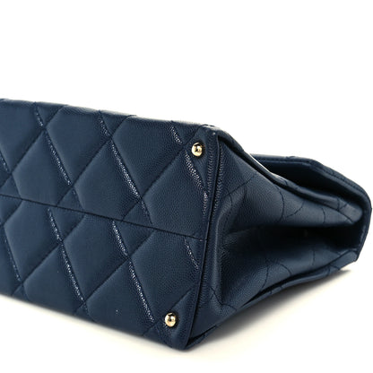 Chanel Caviar Quilted Retro Twist Top Handle Flap Navy 11 of 11