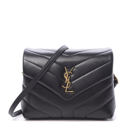 Saint Laurent Calfskin Y Quilted Monogram Toy Loulou Crossbody Bag Black 1 of 10