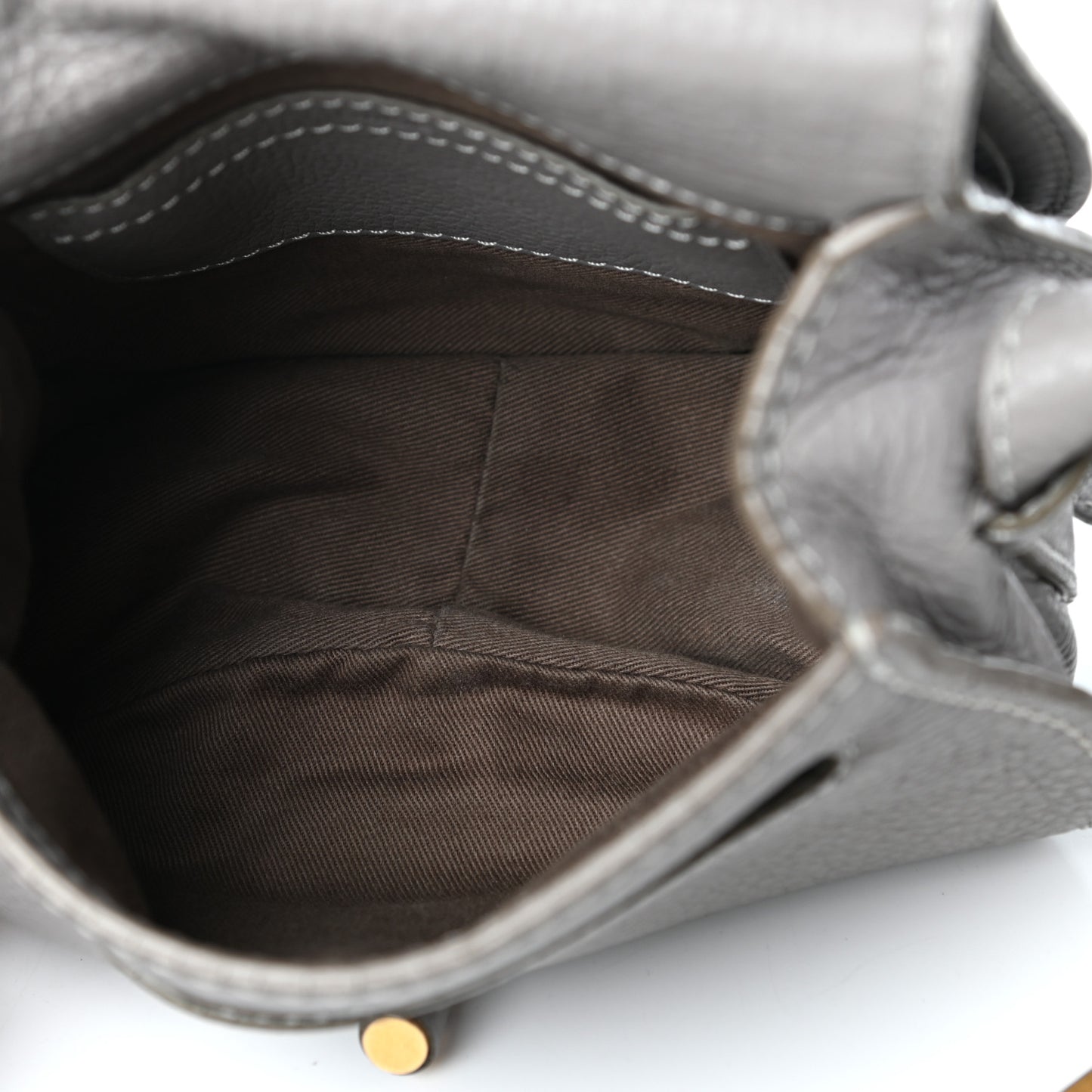 Calfskin Mini Marcie Round Crossbody Bag Cashmere Grey