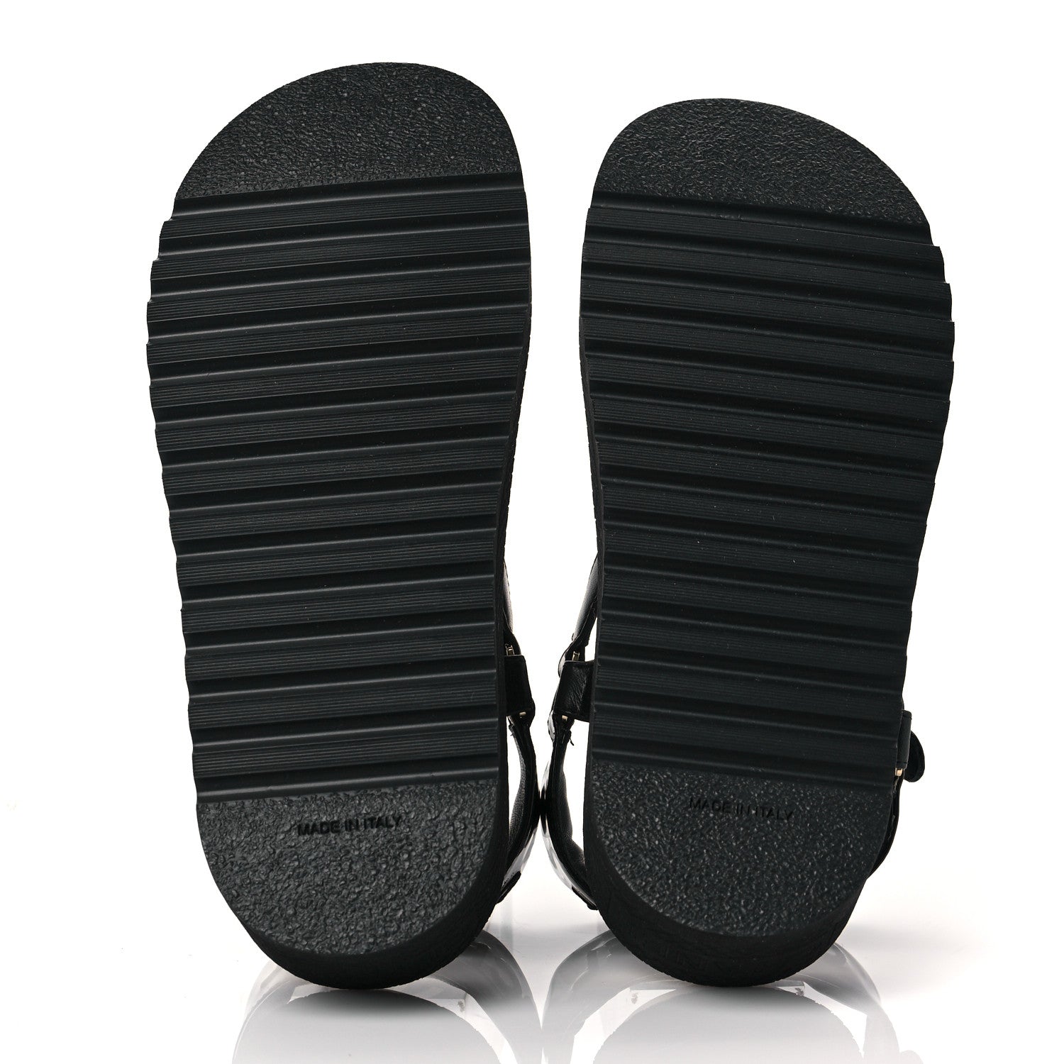 Chanel Lambskin Logo Platform Sandals 37 Black White 5 of 8