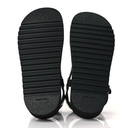 Chanel Lambskin Logo Platform Sandals 37 Black White 5 of 8