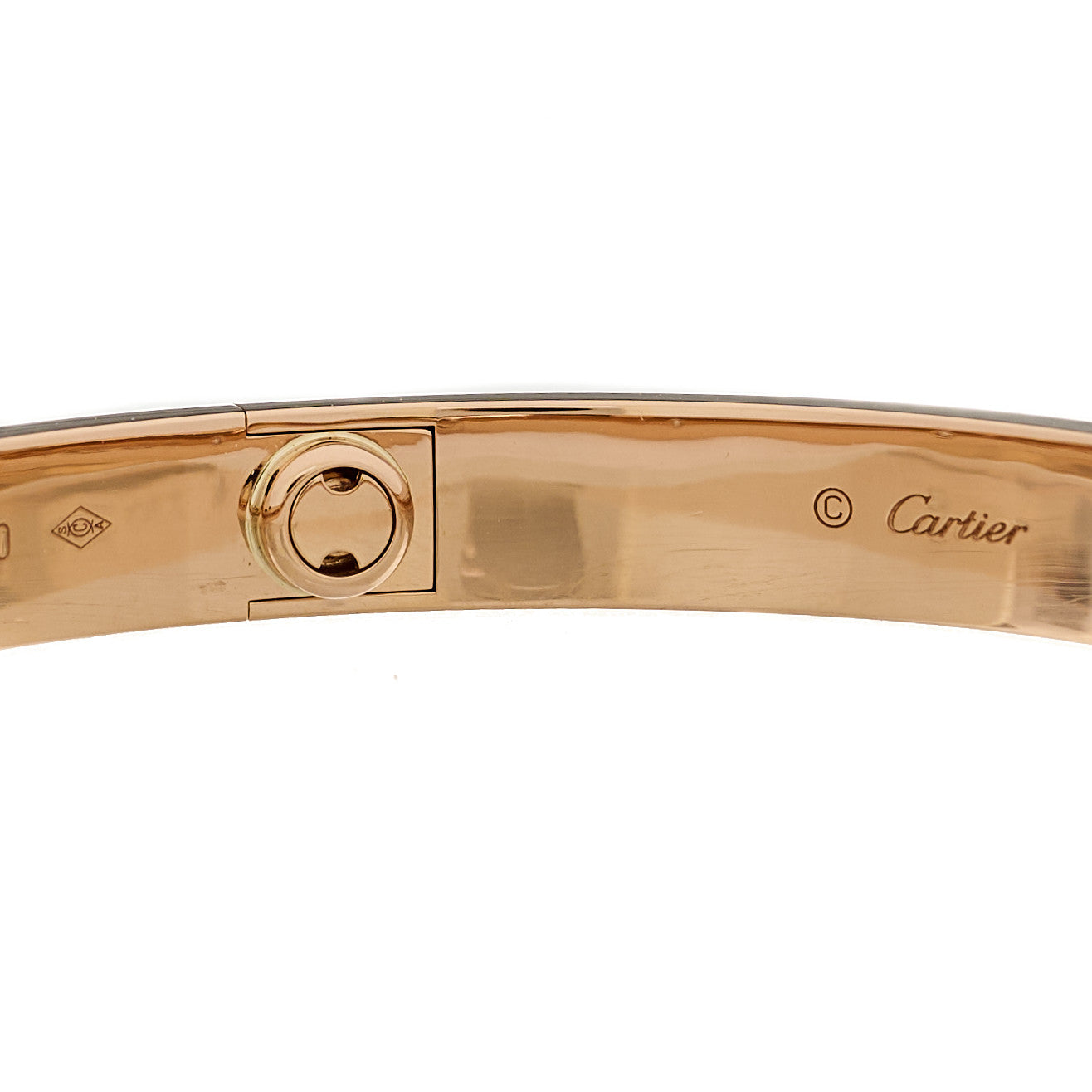18K Pink Gold 4 Diamond LOVE Bracelet 17