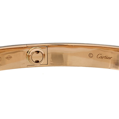 Cartier 18K Pink Gold 4 Diamond LOVE Bracelet 17 5 of 8