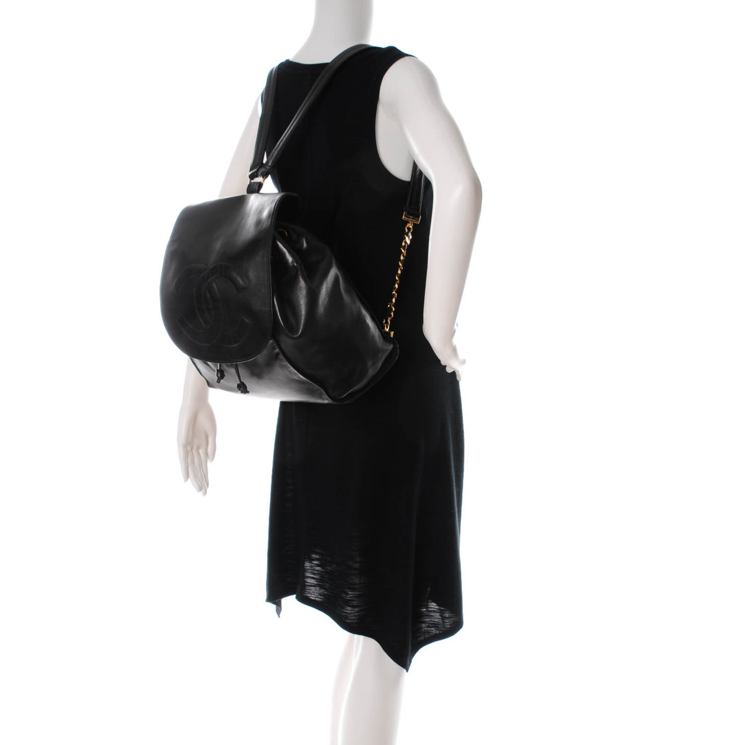 Chanel Lambskin CC Backpack Black 2 of 7