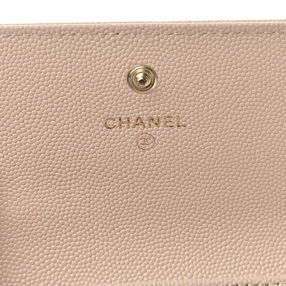 Chanel Caviar Timeless CC Compact Flap Wallet Beige 6 of 9