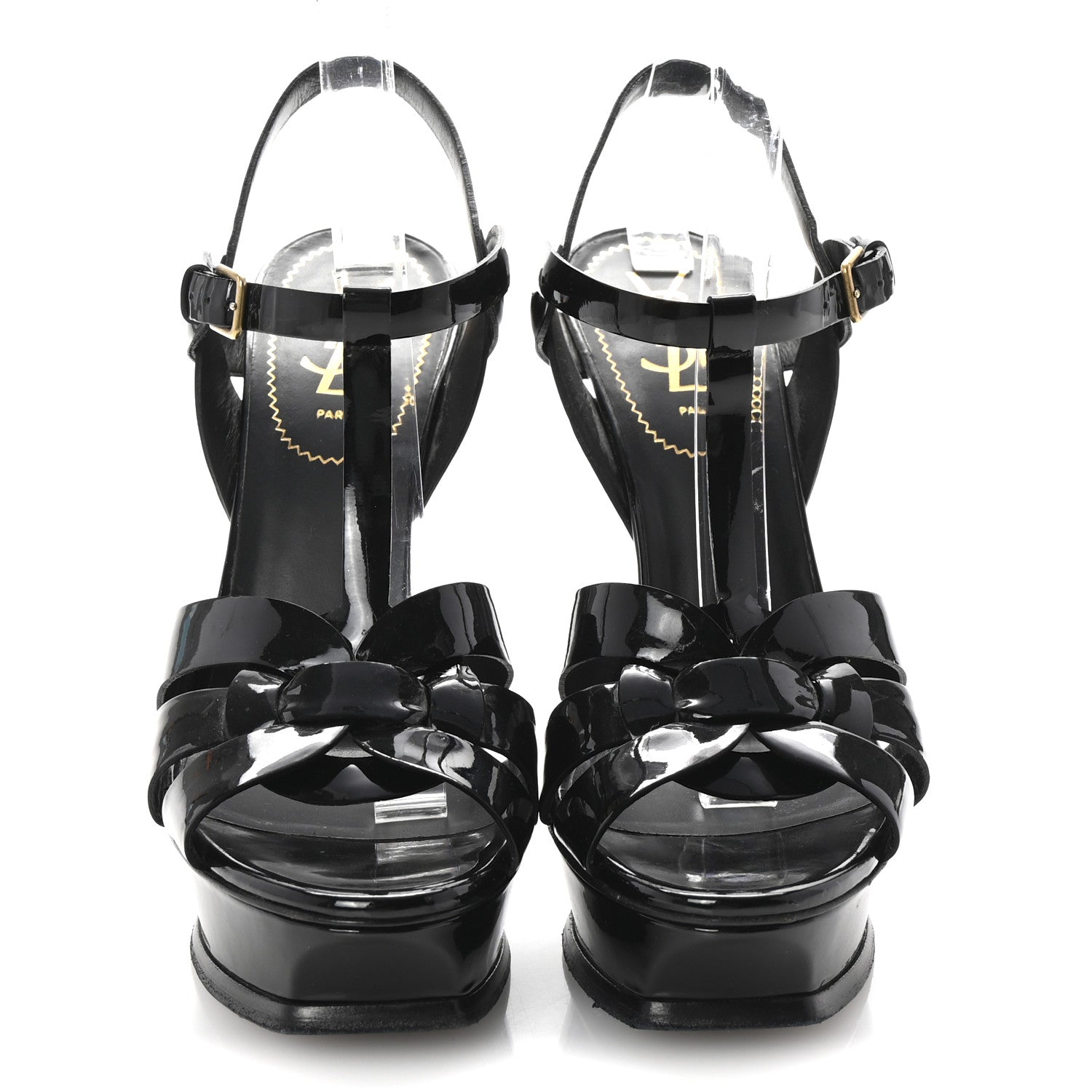 Saint Laurent Patent Tribute 105 Platform Sandals 39 Black 3 of 10