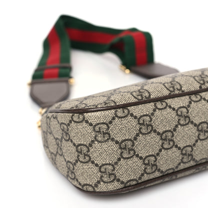 Gucci GG Supreme Monogram Textured Dollar Calfskin Web Small Ophidia GG Handbag Beige Ebony New Acero 9 of 11