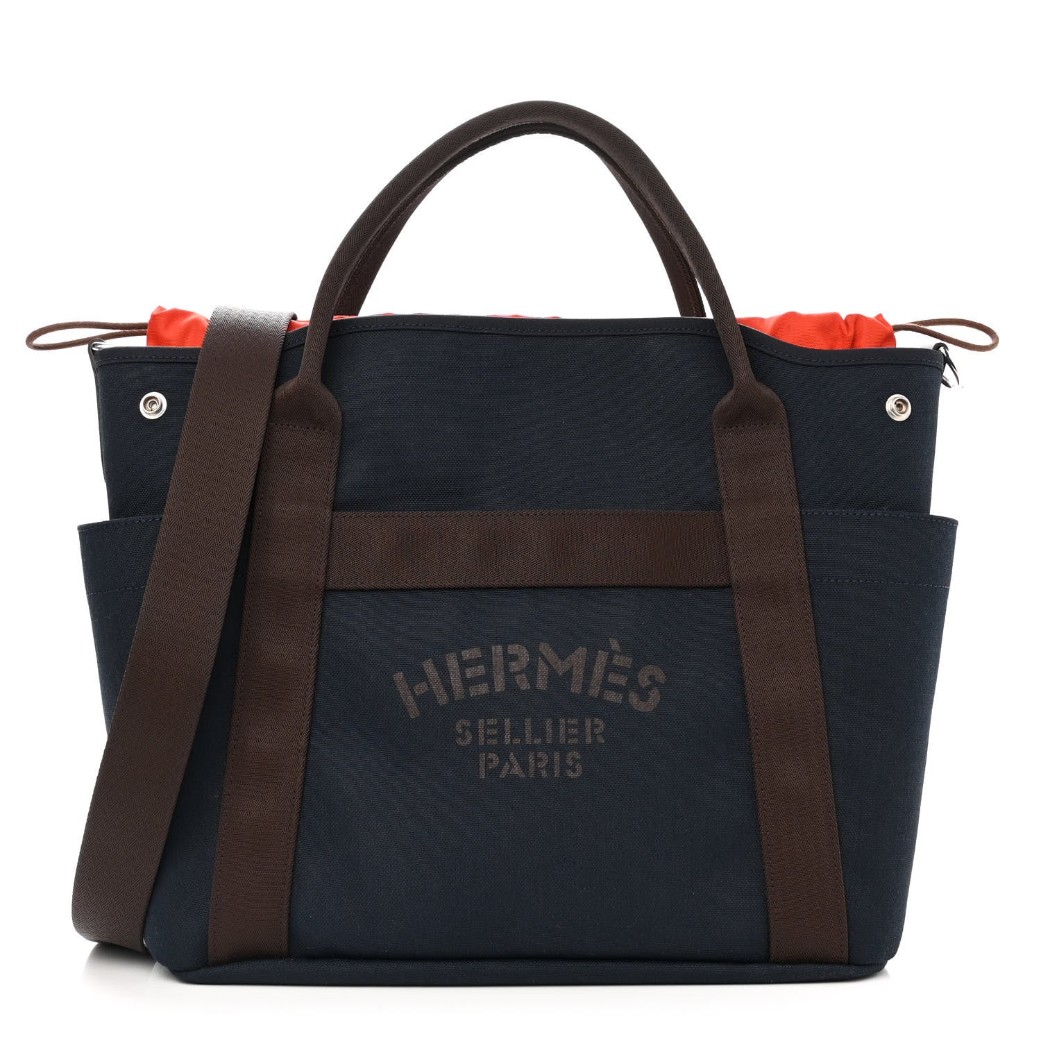 Hermes Canvas The Grooming Bag Bleu Navy Feu 1 of 15