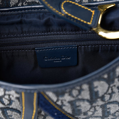 Christian Dior Monogram Double Saddle Bag Navy Blue 8 of 12