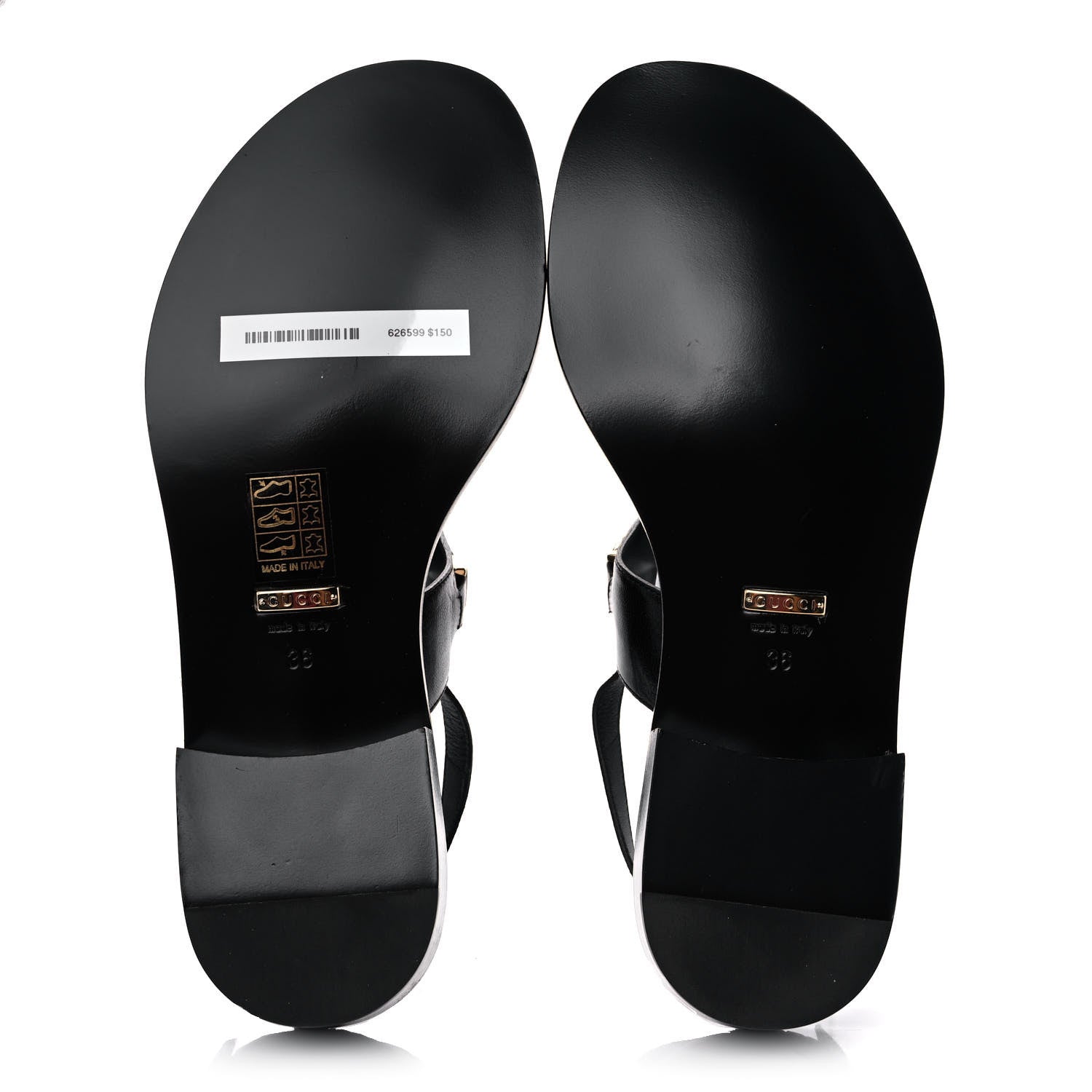 Gucci Calfskin Chain Thong Sandals 39 Black 5 of 8