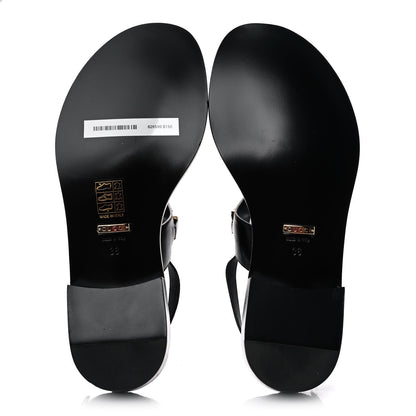 Gucci Calfskin Chain Thong Sandals 39 Black 5 of 8