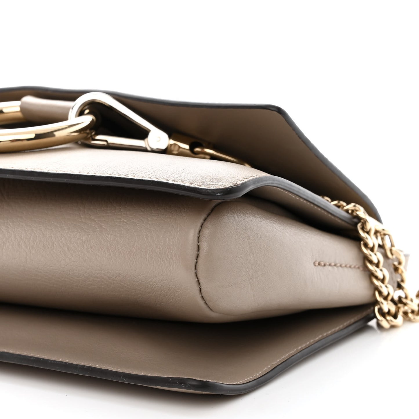 Suede Calfskin Small Faye Shoulder Bag Motty Grey
