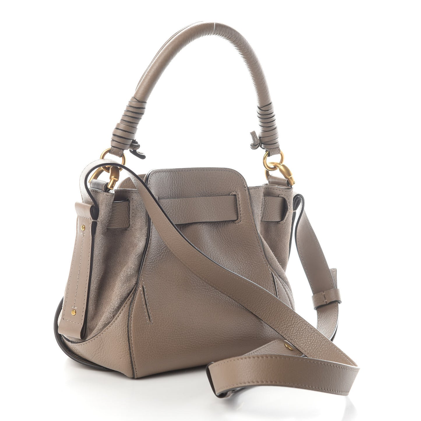 Suede Calfskin Small Owen Bucket Bag Motty Grey